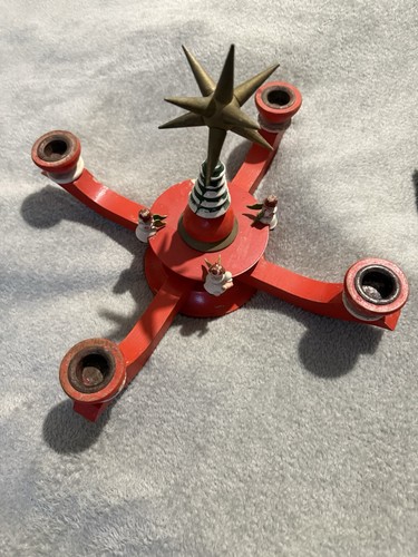 Adventsleuchter aus holz rot - adventsleuchter,