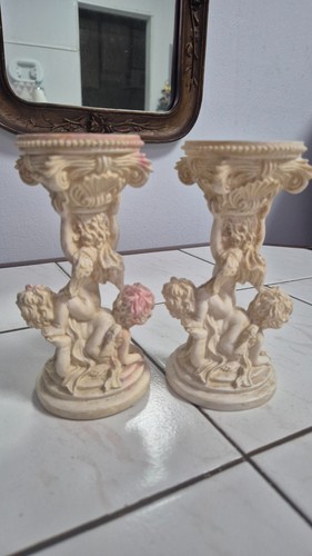 2er set vintage kerzenhalter - vintage,